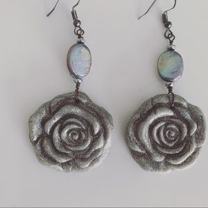 Polymer Clay Rose Earrings